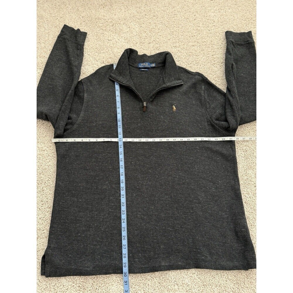Polo Ralph Lauren Men’s XL Estate Rib 1/4 Zip Charcoal Sweater Flesh Pony Casual - Picture 6 of 7